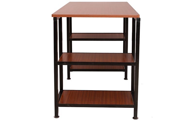 Computer Office Tables Brown, Black Pre Laminated Particle Wood_2