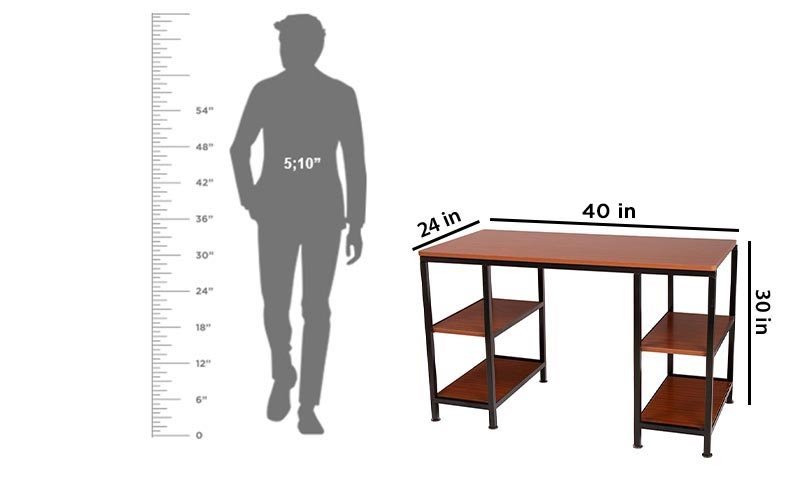 Computer Office Tables Brown, Black Pre Laminated Particle Wood_3