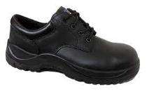 Real Leather Steel Toe Safety Shoes Black_0