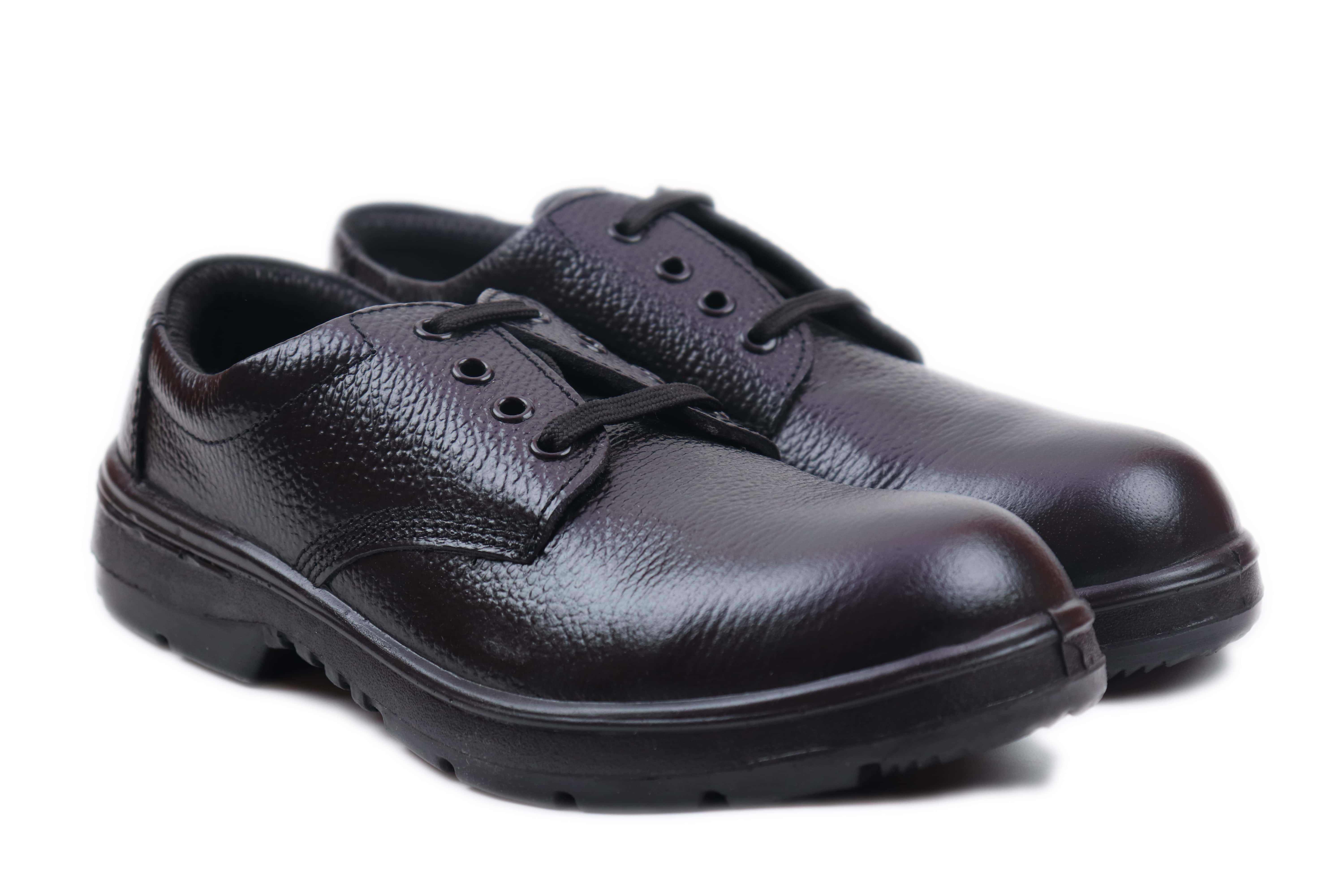 JBW THUNDER Real Leather Steel Toe Safety Shoes Black_1