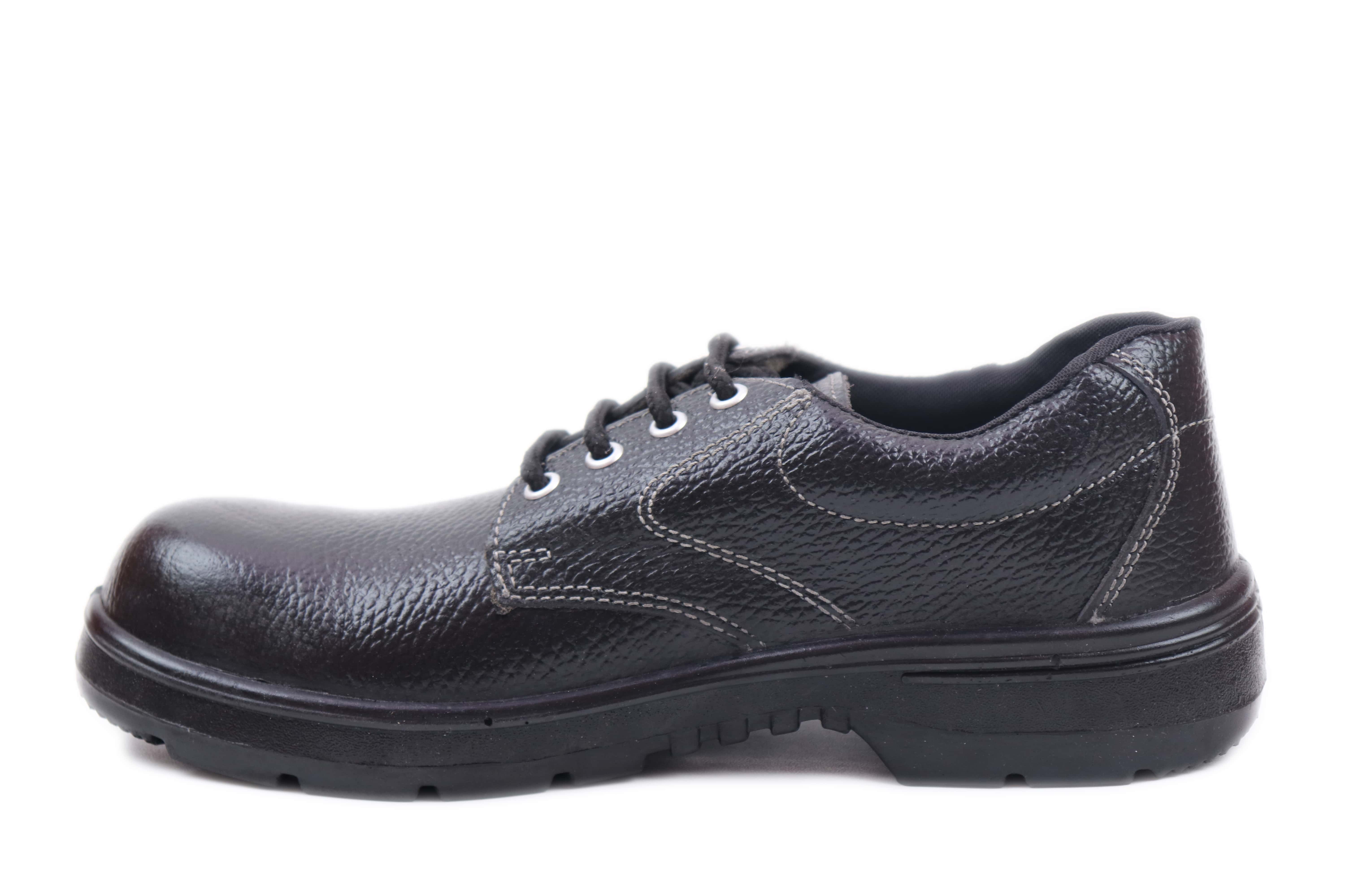 AK RED AK RED PU Real Leather Steel Toe Safety Shoes Black_1