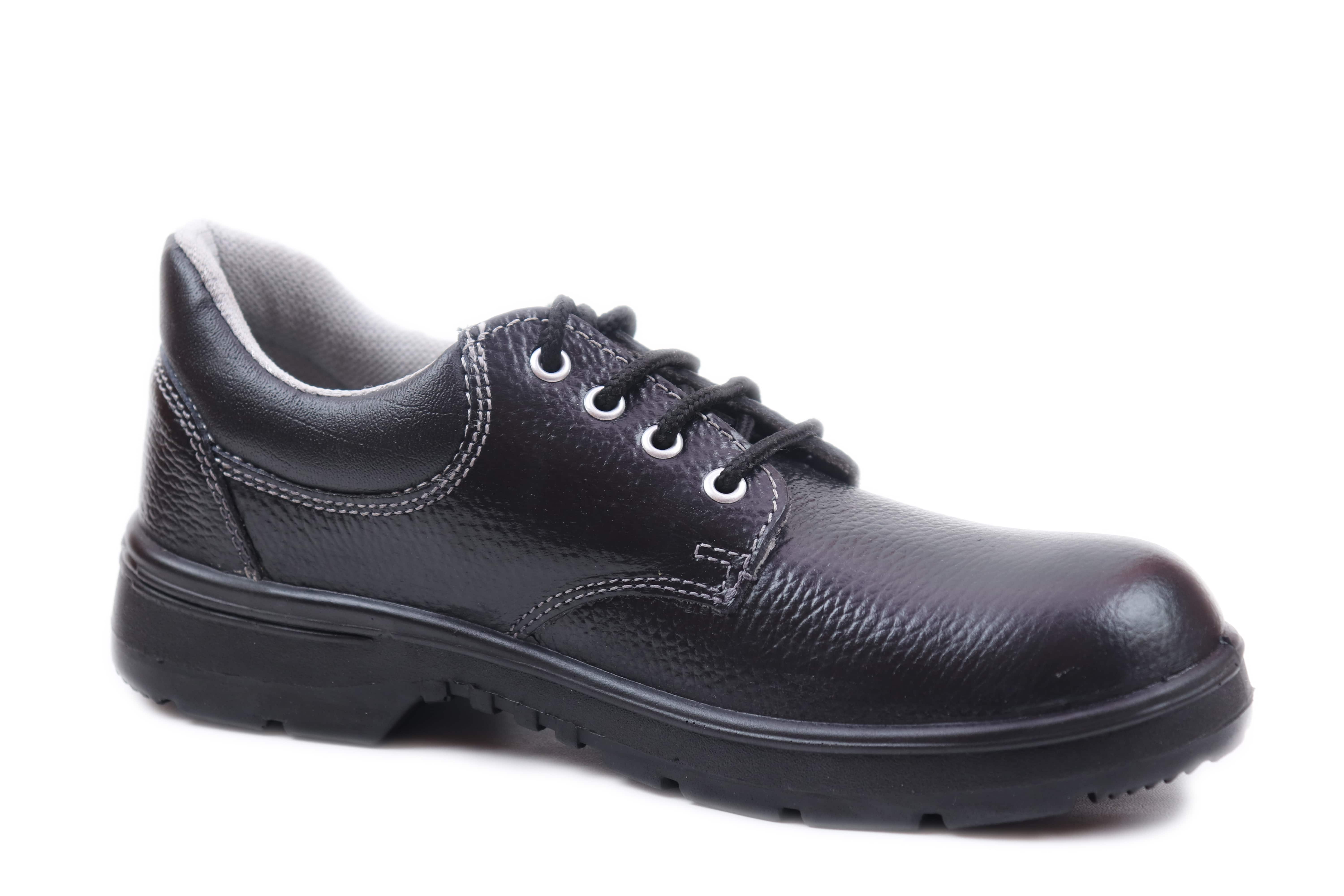 JBW COPMEN Real Leather Steel Toe Safety Shoes Black_1