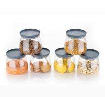 SUVARNA Food Storage Plastic Jar Transparent 900 mL_0