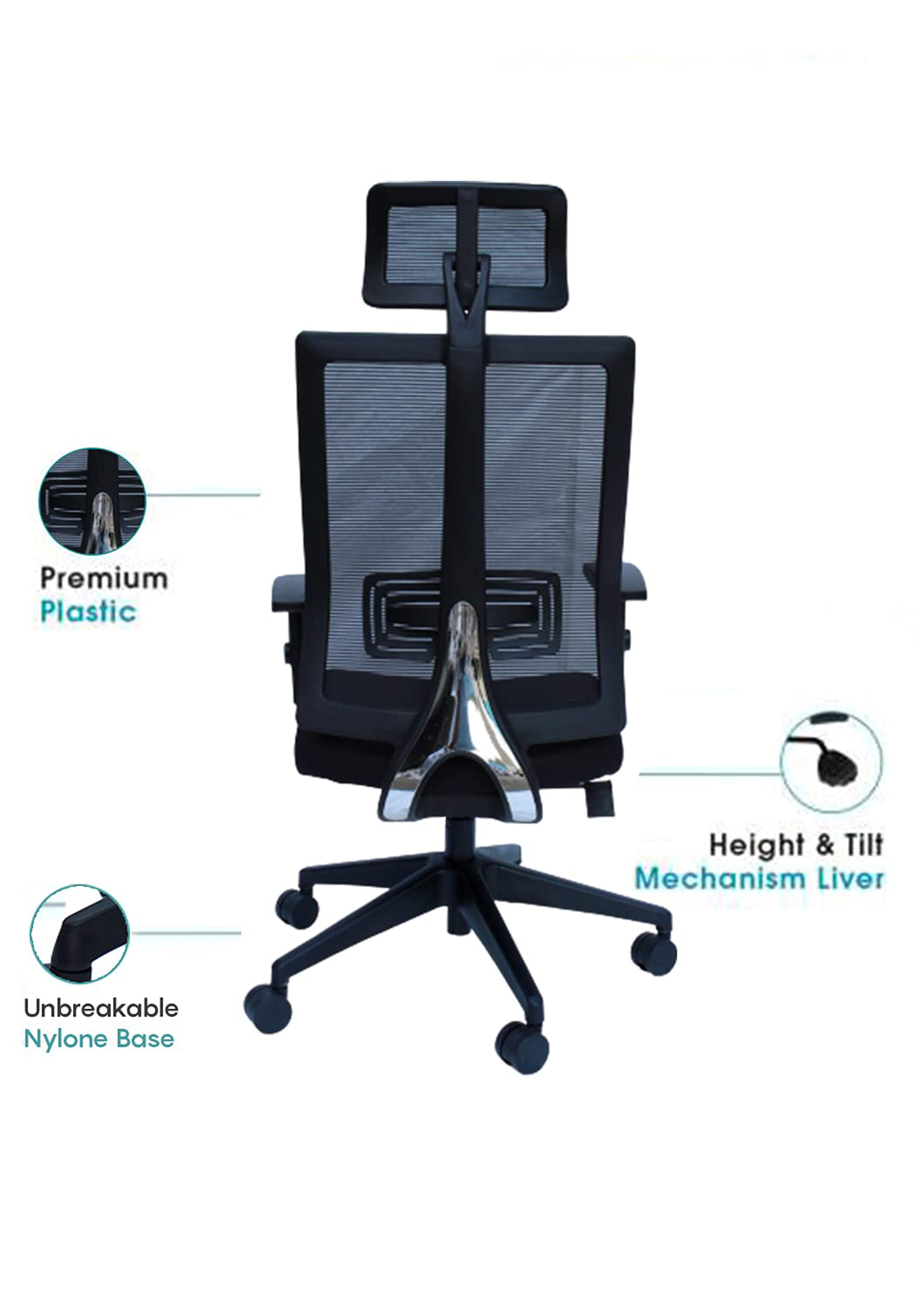 NGFC Revolving Chair Black 500 x 500 x 1200 mm Nylon Office Chairs_2