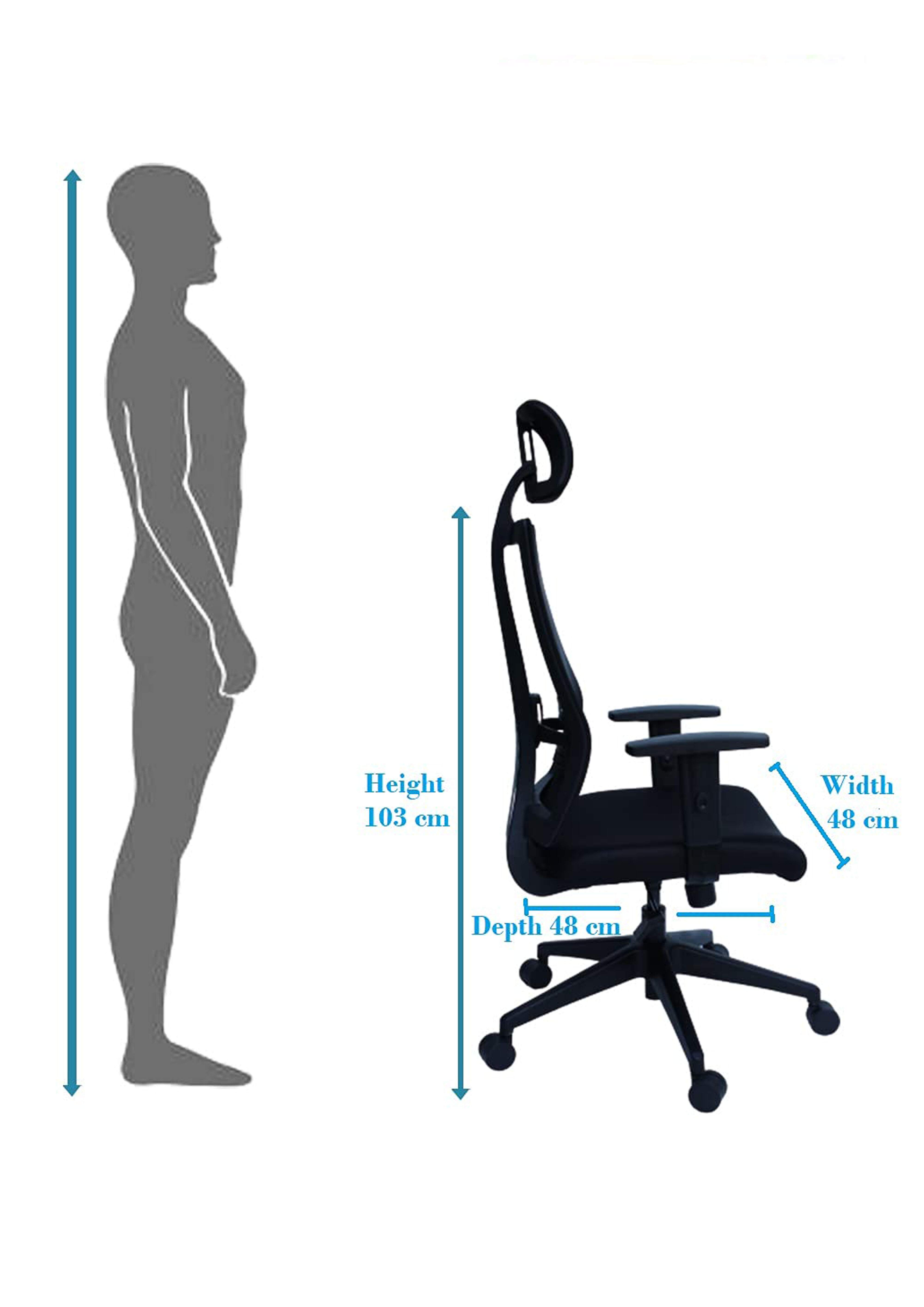 NGFC Revolving Chair Black 500 x 500 x 1200 mm Nylon Office Chairs_3