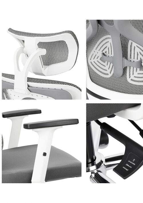 NGFC Revolving White 500 x 500 x 1200 mm Nylon Office Chairs_2