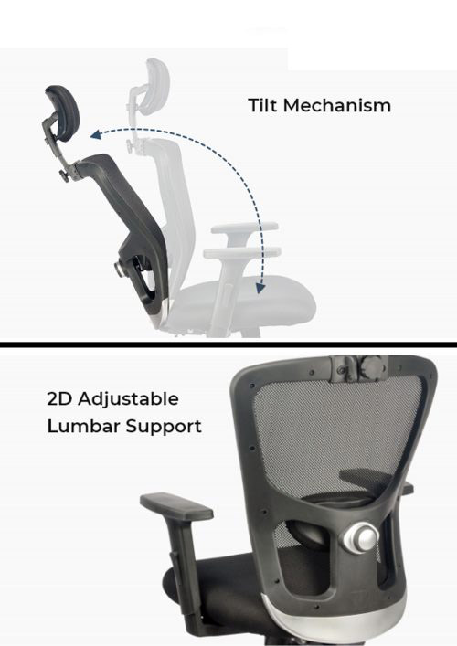NGFC Revolving Black 600 x 530 x 1250 mm Breathable Mesh Office Chairs_4