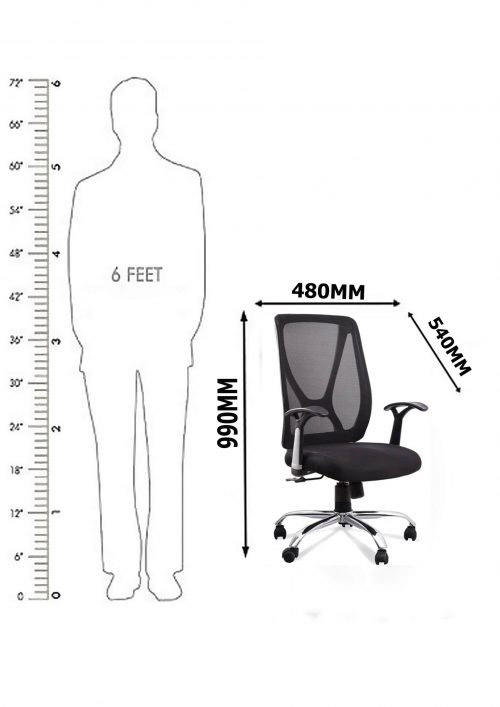 NGFC Revolving Black 480 x 540 x 990 mm High Quality Fiber Base Office Chairs_3