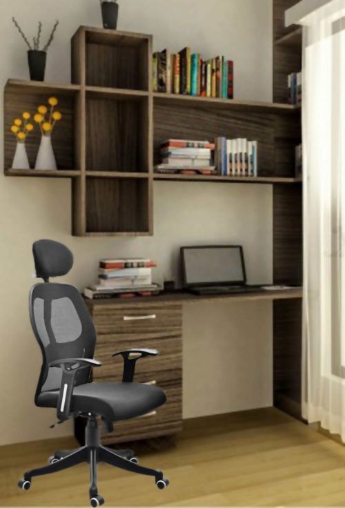 NGFC Revolving Black 360 x 510 x 1170 mm Fabric Office Chairs_4