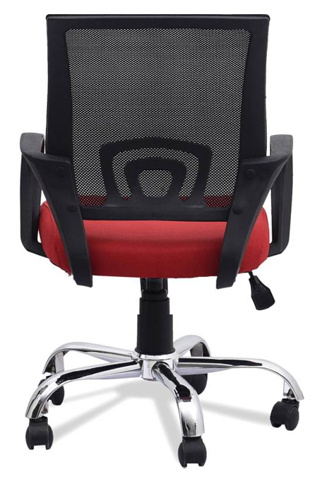 NGFC Revolving Black and Red 420 x 480 x 900 mm Silver Coated Steel Base Office Chairs_3