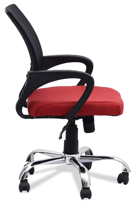 NGFC Revolving Black and Red 420 x 480 x 900 mm Silver Coated Steel Base Office Chairs_2