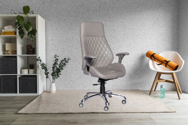 NGFC Revolving Brown 550 x 500 x 1300 mm Cushion Fabric Office Chairs_4