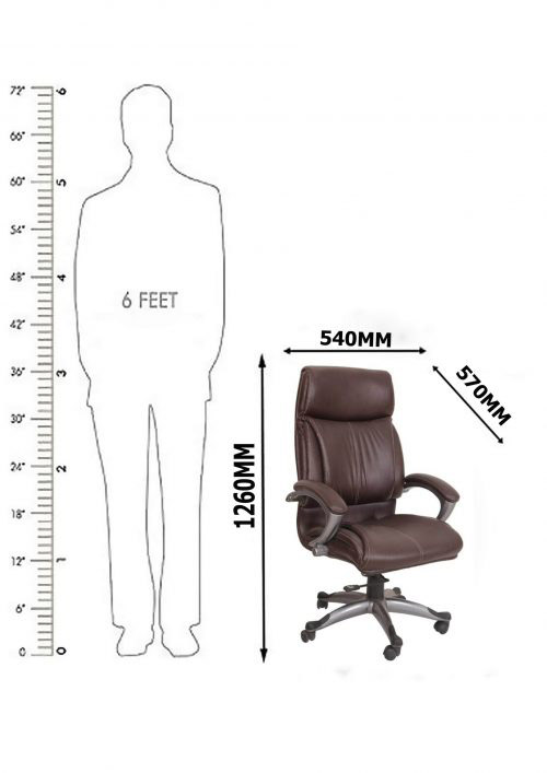 NGFC Revolving Dark Brown 540 x 570 x 1260 mm Built in Lumbar Support Office Chairs_1