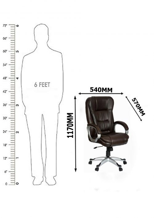 NGFC Revolving Dark Brown 540 x 570 x 1170 mm Mesh Office Chairs_1