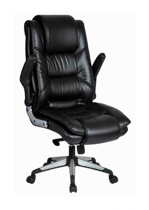NGFC Revolving Chair Black 540 x 570 x 1170 mm Luxurious Bonded Leather Office Chairs_1