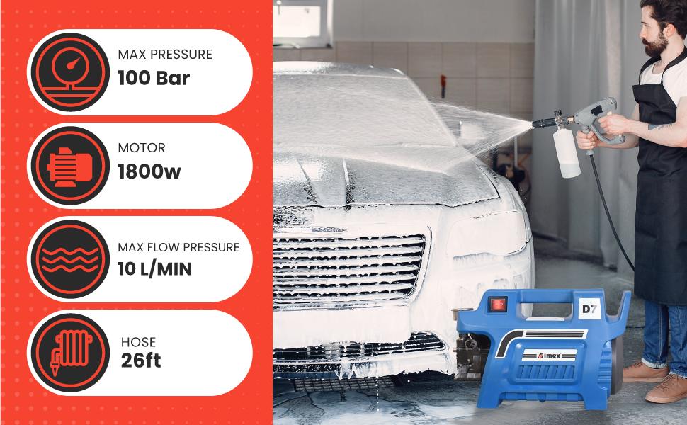 Aimex D7 1800 W Corded Pressure Washers 10 l/min_2