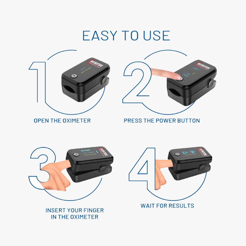 Microtek Fingertip Pulse Oximeter SP02% Black_2