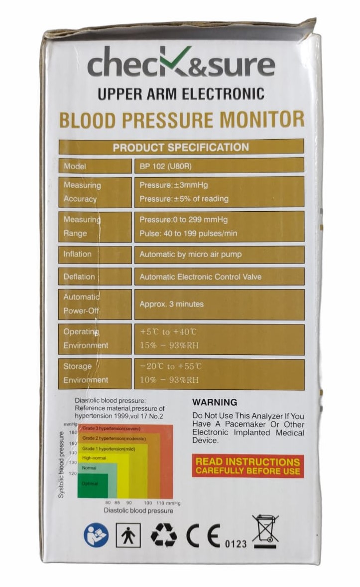 CHECK&SURE Vital Signs Monitor BLOOD PRESSURE AND PULSE_3