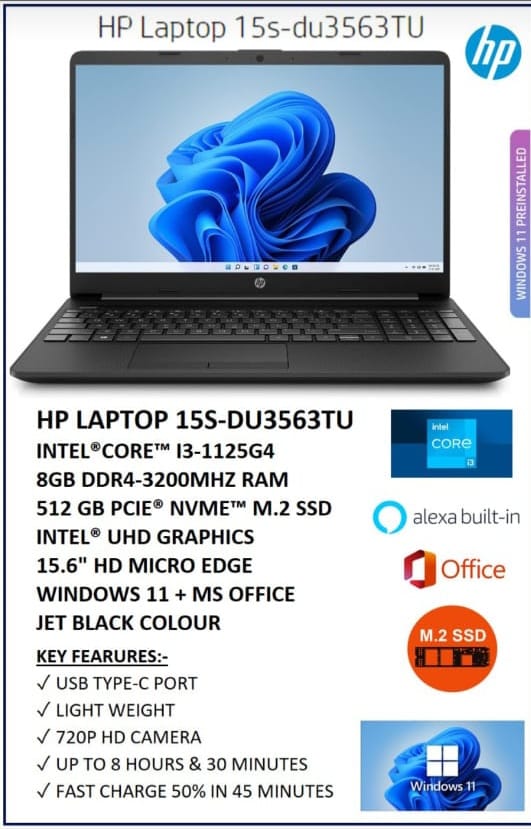 HP Laptop 15S-DU3563TU 15.6 inch HD MICRO EDGE_1