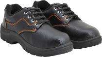 Source India Shoes Real Leather Rubber Toe Safety Shoes Black_0