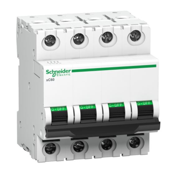 Schneider Electric A9N4P25B Four Pole 25 A B Curve MCB_0