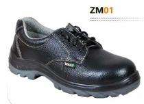 Zain ZM01 Buff Grain Barton Leather Steel Toe Safety Shoes Black_0