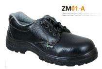 Zain ZM01-A Buff Grain Barton Leather Steel Toe Safety Shoes Black_0