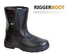 Zain RIGGER BOOT Buff Grain Barton Leather Steel Toe Safety Shoes Black_0