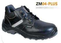 Zain ZM04-PLUS Buff Grain Leather Steel Toe Safety Shoes Black_0