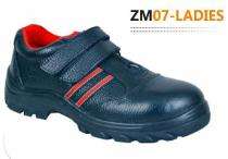 Zain ZM07-Ladies Buff Grain Barton Leather Steel Toe Safety Shoes Black_0