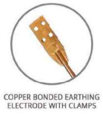 NFPL CBEE 3/4" X 8" Bonded Cu Rod with Clamp Steel 2400 mm Earthing Electrodes_0