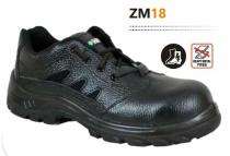 Zain ZM18 Buff Grain Barton Leather Composite Toe Safety Shoes Black_0