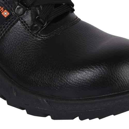 MANGLA SWATCH Synthetic Leather Steel Toe Safety Shoes Black_1