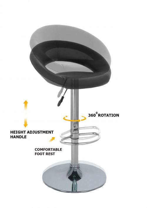 NGFC Stools Faux Leather, Chrome Black_3
