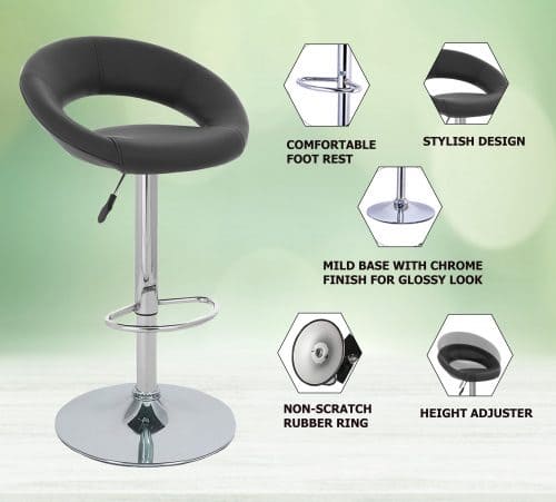 NGFC Stools Faux Leather, Chrome Black_4