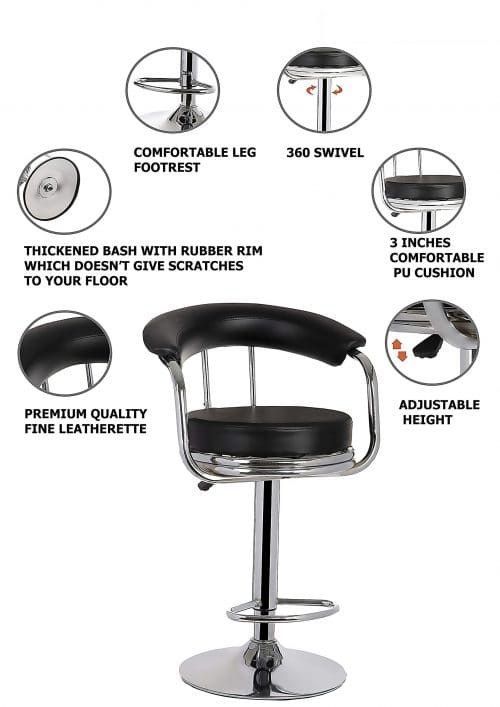 NGFC Stools Chrome, PU Cushion Black_1