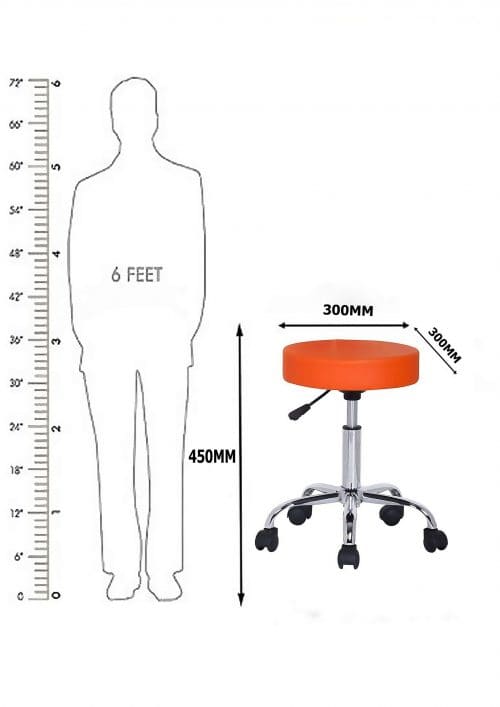 NGFC Stools Metal, Leather Orange_2