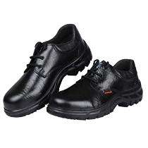 Real Leather Steel Toe Safety Shoes Black_0
