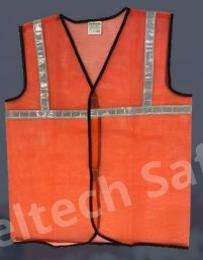 Deltech Fabric Safety Jackets L M01 Without Sleeves Orange_0