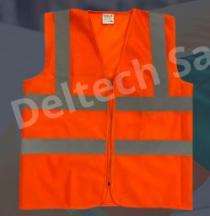 Deltech Fabric Safety Jackets L M05 Without Sleeves Orange_0