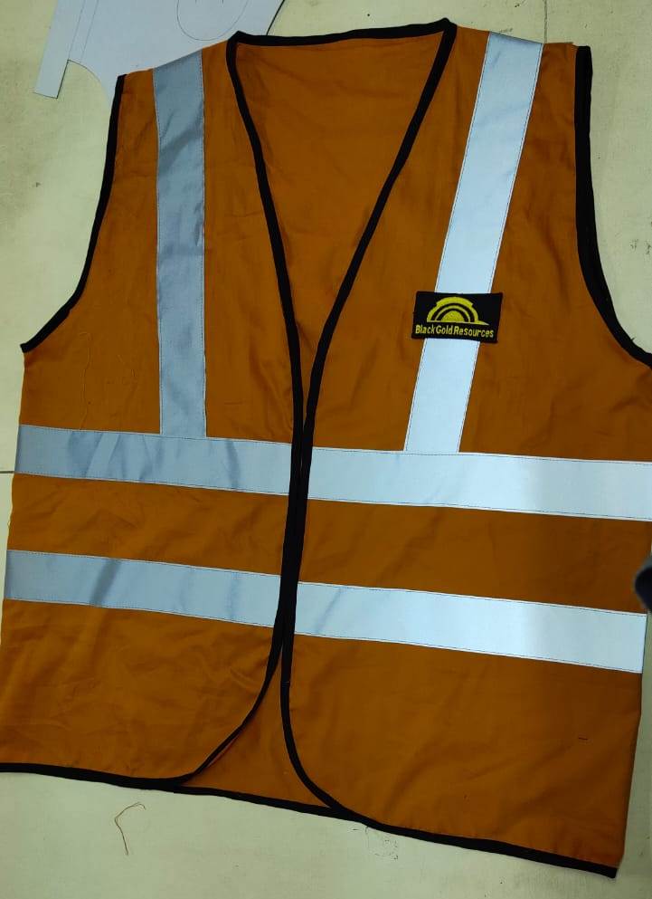 Cotton Safety Jackets L Without Sleeves Orange_2