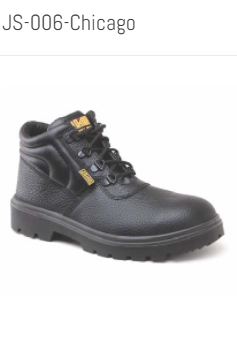 JS-006-Chicago Cow Leather Steel Toe Safety Shoes Black_0