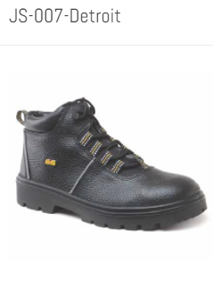 JS-007-Detroit Cow Leather Steel Toe Safety Shoes Black_0