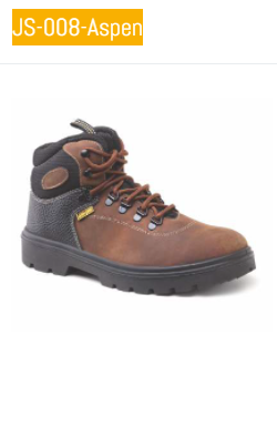JS-008-Aspen Cow Leather Steel Toe Safety Shoes Brown_0