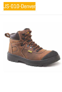 JS-010-Denver Cow Leather Steel Toe Safety Shoes Brown_0