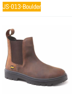 JS-013-Boulder Cow Leather Steel Toe Safety Shoes Brown_0