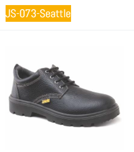 JS-073-Seattle Cow Leather Steel Toe Safety Shoes Black_0