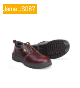 Jama JS087 Cow Leather Steel Toe Safety Shoes Maroon_0