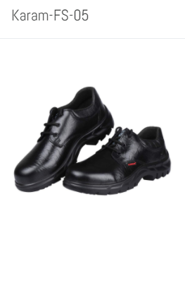 Karam FS-05 Grain Leather Rubber Toe Safety Shoes Black_0