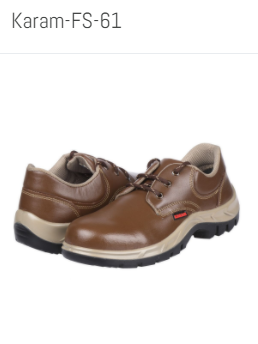 Karam FS-61 Grain Leather Rubber Toe Safety Shoes Brown_0